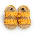 thumbnail image 6 of URMAGIC Baby Girls Anti-Slip First Walker Shoes Flat Sandals, Yellow, 0-18M, 6 of 8