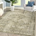 thumbnail image 2 of YUSAZENS 2'x6' Washable Area Rug, Vintage Distressed Non-Slip Carpet, Low-Pile Soft Large Throw Rug, Indoor Accent Rug for Living Room, Bedroom, Dining Room, Office, Farmhouse, Olive, 2 of 7