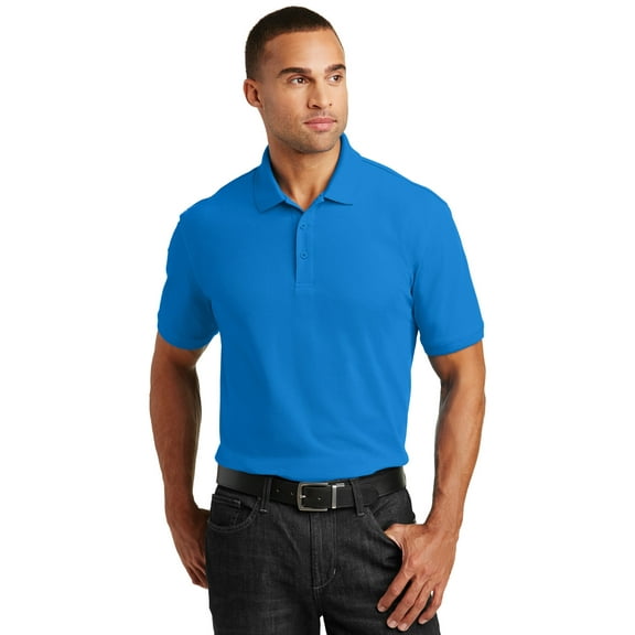 Port Authority 1143245 Mens Core Classic Pique Polo Shirt, Coastal Blue - 6XL