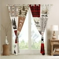thumbnail image 3 of YST Short 52"Wx63"L Window Curtains For Rv Camper Happy Camping Curtains & Drapes Rv Camper Decor Blackout Curtains For Travel Trailers,Buffalo Plaid Window Treatments 2 Panels Red Brown, 3 of 6