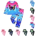 thumbnail image 2 of Tiweut Outfit for Boys Glow In the Dark Kids Pajama Boy and Girl Long Sleeve and Pants Butterfly Printed Clothing,5-6 Y, 2 of 4