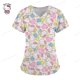 thumbnail image 3 of Camisetas de manga corta para mujer, uniforme de enfermera con estampado de Hello Kitty, cuello en V, bolsillo, para trabajadores de la salud, ropa de trabajo clínica, 3 of 5