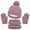 M003-Hot Pink, variant on NOLDARES 3Pcs Kids Hat Scarf and Snow Gloves Set, Winter Knit Warm Soft Pom-Pom Beanie Outdoor for Boys Girls and Toddlers(M003-Hot Pink)