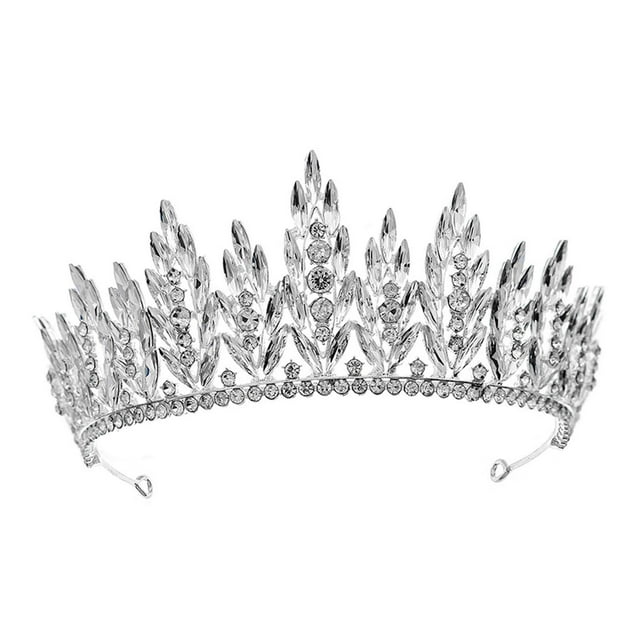 Tiara de boda, diadema, diadema, amuleto, regalo, corona de princesa, diadema con corona Estilo A Plata