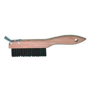 Magnolia Brush Shoe-Handle Wire Scratch Brushes, Carbon Steel Wire, 10", 4 x 16 Rows, Pack Of 12 Brushes