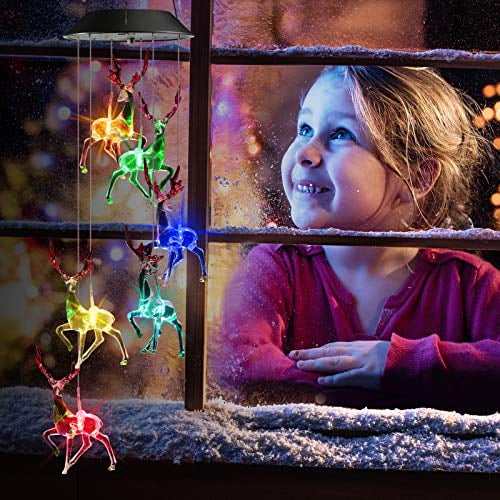 Outdoor Solar Decorative Lights 6 LED Deer for Balcony Window Toodour Solar Christmas Mobile Lights Bedroom Yard Color Changing Wind Chimes Hanging Christmas Reindeer Garden Decorations Party Outdoor Solar Decorative Lights 6 LED Deer for Balcony Window Toodour Solar Christmas Mobile Lights Bedroom Yard Color Changing Wind Chimes Hanging Christmas Reindeer Garden Decorations Party