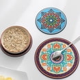 thumbnail image 4 of 1 Pack Round Bohemia Placemat,Washable Round Placemats Cup Coaster Kitchen Table Round Table Mats for Table Dinner Farmhouse Placemats 6.5 x 6.5 Inch, 4 of 7