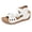 White, variant on Rokment Women's Orthopedic Platform Wedge Walking Sandals with Arch Support Boho Beach Trendy Casual Flower Orthotic Chunky High Heels Dress Summer Shoes for Vacation Black Size 6