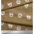thumbnail image 2 of Soimoi Brown Cotton Duck Fabric Owl Bird Fabric Prints By Yard 42 Inch Wide, 2 of 3