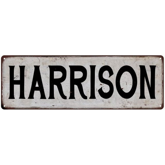 HARRISON Vintage Look Rustic Chic Metal Sign 6x18 106180036845