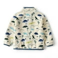 thumbnail image 4 of Toddler Girls Thin Fleece Jacket Cartoon Spring Baby Girls Boys Coats for Kids Green Dinosaur 5-6T, 4 of 9