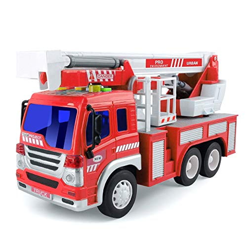 Bulk Class Pack of 24 HAPPY DEALS ~ Pull Back Friction Fire Trucks and Ladder Trucks 