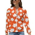 thumbnail image 5 of Jackets for Wome Zip Up Long Sleeve, Bright Autumn Leaves Charm Lightweight Womens Bomber Jacket Fashion Clothes Fall Outfits for Women 2024 Fall Coat, 5 of 5