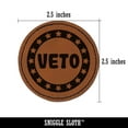 thumbnail image 2 of Veto Circle with Stars 2.5" Faux Leather Round Engraved Iron-On Patch - Brown, 2 of 6