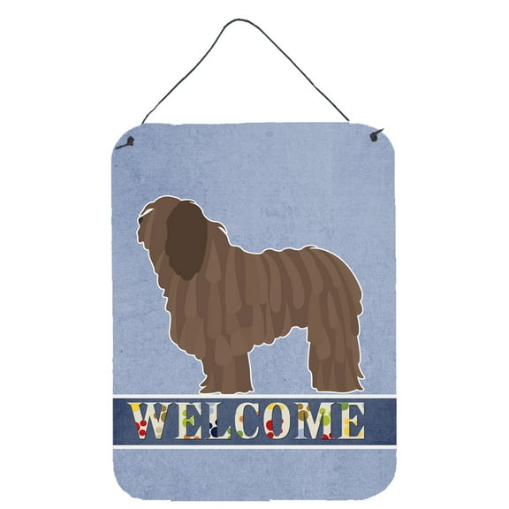 Bergamasco Shepherd Welcome Wall or Door Hanging Prints Blue