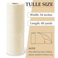 thumbnail image 2 of Rollo de tela Luceinvita de tul marfil, 137 cm x 36 m, poliéster, 2 of 6