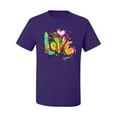 thumbnail image 2 of Wild Bobby, Colorful Rainbow Paint Love Streetwear Men's Graphic T-Shirt, Purple, X-Large, 2 of 3