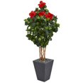 thumbnail image 1 of Nearly Natural 5783 5 ft. Hibiscus Artificial Tree in Slate Planter, 1 of 1