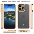 thumbnail image 2 of iPhone 15 Pro Case for Women Girl Cute Luxury Plating Soft Back Cover Raised Full Camera Protection Bumper Silicone Shockproof Phone Case for iPhone 15 Pro Max, Pink, 2 of 9