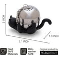 thumbnail image 4 of fafa-Animal Tea Strainer, Cat, Stainless Steel, Catty, Tea Strainer, Tea Infuser, Black, 4 of 4