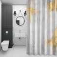 thumbnail image 4 of Impressionist Style Shower Curtain for Bathroom Decor, Yellow Gary Color Block Oil Painting Waterproof Fabric Shower Curtain, 60"x72" Set with 12 Hooks, 4 of 9