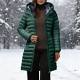 thumbnail image 2 of Wsyxszg Women's Long Hooded Puffer Coat Asymmetrical Zip Up Quilted Winter Jacket with Fleece Lining Warm Outdoor Outerwear, 2 of 9