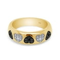 thumbnail image 3 of AFFY 0.03 Ct Black & White Natural Diamond Heart Ring in 14k Yellow Gold Over Sterling Silver Ring Size : 14, 3 of 6