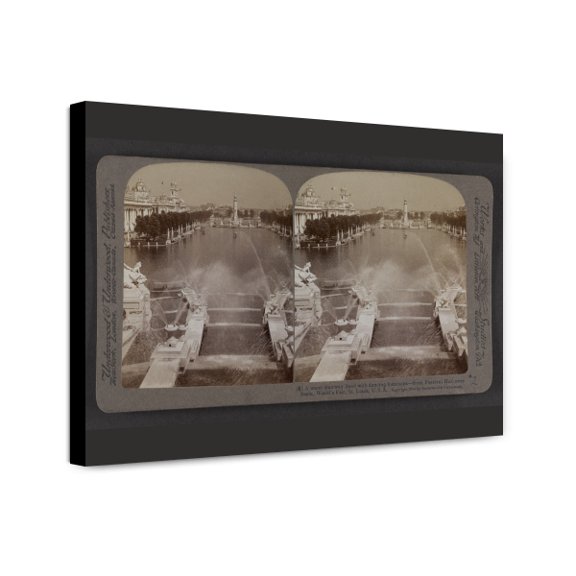 Canvas Print: A Water Stairway Lined With Dancing Fountains, View 4, From