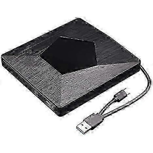 Blu Ray External 3D Drive Reader, Ultra Slim USB 3.0 and Type-C Blu Ray Optical CD DVD Drive for Mac OS, Windows Xp/7/8/10, Laptop PC (Black).