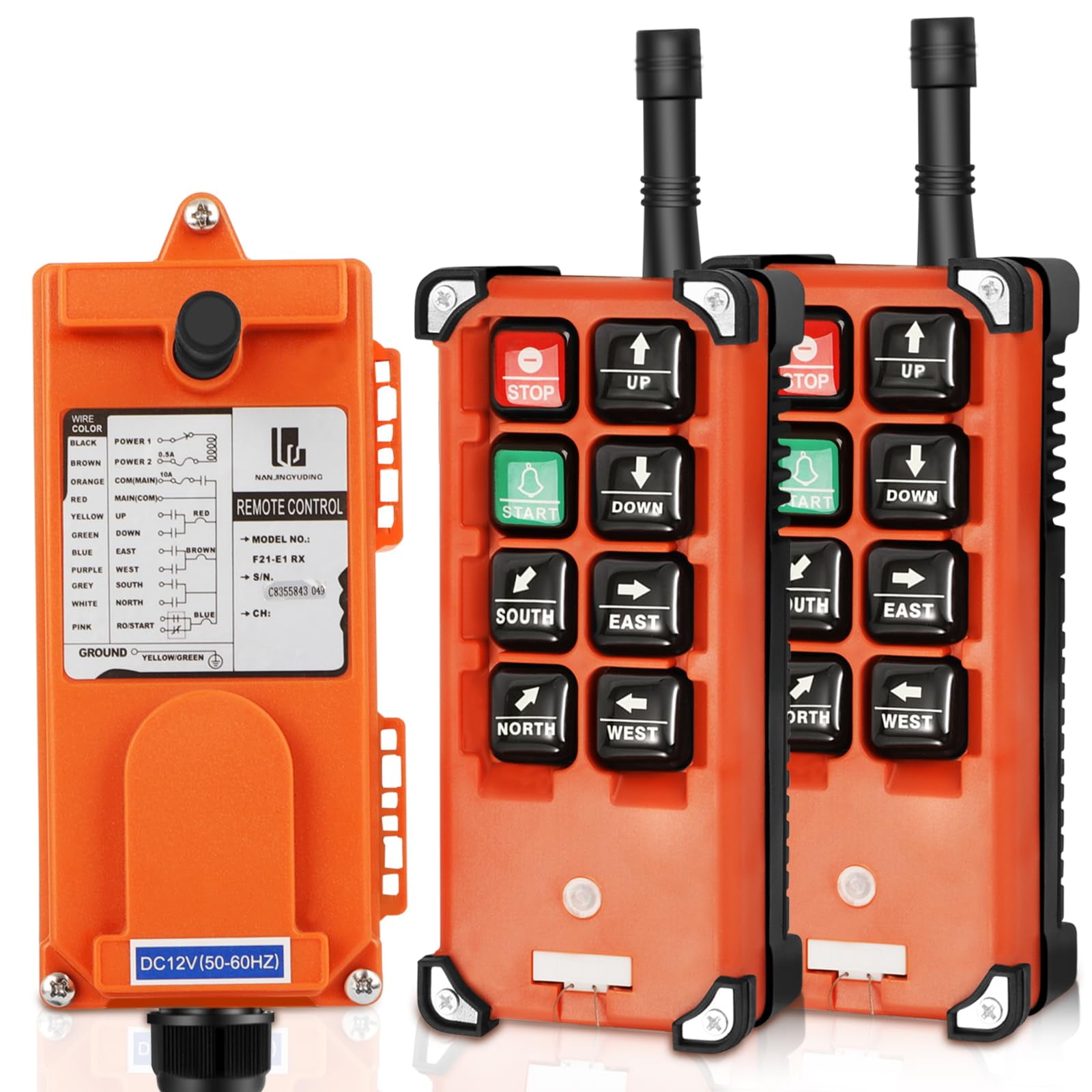 Wireless Crane Remote Control DC 12V 8 Buttons Electric Lift Hoist ...