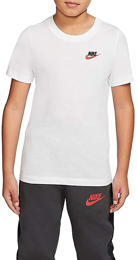 envío aguja ecuación Nike Boys NSW Tee Embroidery Logo Futura T-Shirts AR5254-101 Size XL  White/University Red - Walmart.com