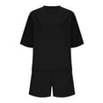 thumbnail image 4 of Wdfiry Women's Athletic Clothing Sets Solid Color T Shirts and Sweat Shorts Gym Sets Lightweight Womens Summer Workout Sets, 4 of 6