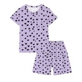 thumbnail image 3 of Kids Girls Fashion Cute Print Loose Short Sleeve Top Shorts Set Homewear Set, 3 of 8