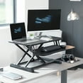 thumbnail image 3 of VIVO Black Height Adjustable 28" Standing Desk Monitor Riser, Sit Stand Tabletop, 3 of 9