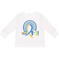 thumbnail image 3 of Inktastic 3-21 World Down Syndrome Day Blue and Yellow Rainbow Ribbon Boys or Girls Long Sleeve Toddler T-Shirt, 3 of 5