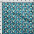 thumbnail image 4 of oneOone Polyester Spandex Turquoise Blue Fabric Sports Basket & Football Diy Clothing Quilting Fabric Print Fabric By Yard 56 Inch Wide, 4 of 4
