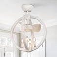 thumbnail image 2 of Parrot Uncle Ceiling Fans with Lights and Remote Control White Chandelier Ceiling Fans for Bedroom Dining Room, Reversible Motor, Dimmable, 18 Inch, 2 of 9