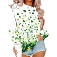 thumbnail image 1 of TaTaai Ladies Fashion St. Patrick's Day Printed Loose Round Neck Sweatshirt Long Sleeve Hoodless Casual Top Soft Comfortable for Daily Home Office Streetwear Spring Fall Winter Gift, 1 of 6