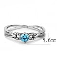 thumbnail image 2 of Womans Silver Aquamarine Ring High polished (no plating) 316L Stainless Steel Ring with AAA Grade CZ in Sea Blue DA116, 2 of 5