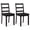 Black, variant on Costway Set of 4 Dining Chairs Ladder Back Armless Side Chair with Solid Rubber Wood Legs Brown