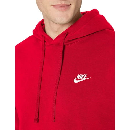 Nike - Nike Sportswear Club Pullover Fleece Red/White Men's Hoodie BV2654-657 - Walmart.com