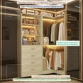 thumbnail image 6 of Homieasy 4.4FT Walk-in Corner Closet System with 4 Drawers, 2 Hanging Rods and Shelves, White Oak, 6 of 8