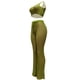 thumbnail image 4 of VISgogo Conjunto de pantalones ahuecados para mujer, tops recortados con escote redondo de color sólido y pantalones con parte inferior de campana con cordón VISgogo moda, 4 of 8