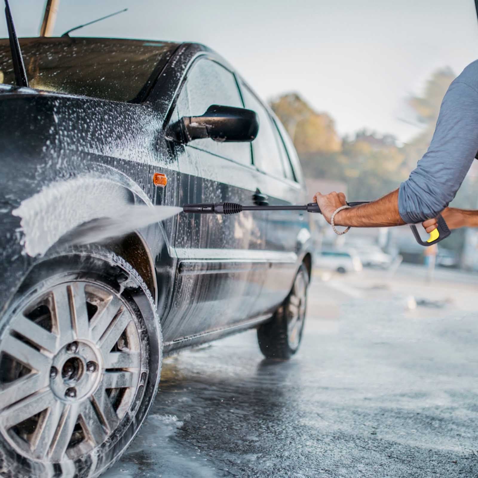 Pressure Washer High Power Water Spray For Car Cleaning With Adjustable Nozzle Universal Fit For All Vehicles Hose System