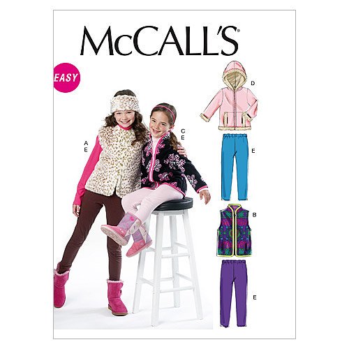 McCall Motifs M6430 Gilet Doublé pour Enfants/filles, Bandeau, Gilet et Vestes Non Doublés, et Leggings, Taille CCE (3-4-5-6)