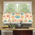 thumbnail image 4 of Yayeee Kitchen Curtains Set of 2 Light Filtering 57"x24" Over Sink Window Panels, Beach Pattern, 4 of 7
