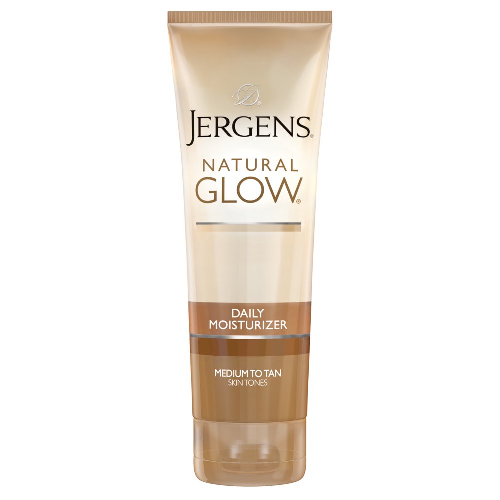 Jergens Natural Glow Sunless Tanning Lotion featuring Antioxidants and