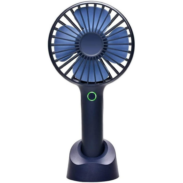Mini Handheld Fan Portable, Hand Held Personal Fan Rechargeable Battery Operated Powered Cooling Desktop Electric Fan with Base, 2500Mah Battery 4 Modes for Home Office Travel Outdoor