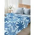 thumbnail image 5 of Full Flat Sheet Only Summer Tropical Palm Tree Soft Microfiber Cooling Bedding Sheets Boho Abstract Leaves Flat Bed Sheet for Hotel,Home Decor, 5 of 9
