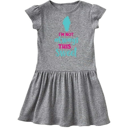 

Inktastic I m Not Always This Sweet Ice Cream - Blue Pink Gift Toddler Girl Dress